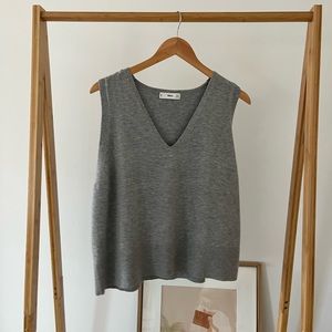 Mango Knit Sweater Vest Top Size L